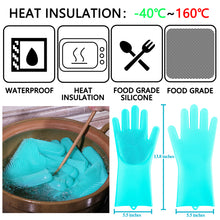 Load image into Gallery viewer, Magic Silicone Gloves with Cleaning Scrubber (Green)