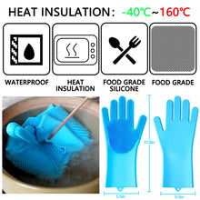 Load image into Gallery viewer, Magic Silicone Gloves with Cleaning Scrubber (Blue)