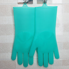 Load image into Gallery viewer, Magic Silicone Gloves with Cleaning Scrubber (Green)