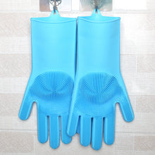 Load image into Gallery viewer, Magic Silicone Gloves with Cleaning Scrubber (Blue)