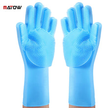 Load image into Gallery viewer, Magic Silicone Gloves with Cleaning Scrubber (Blue)