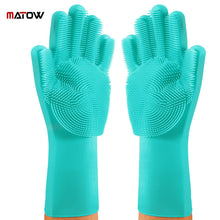 Load image into Gallery viewer, Magic Silicone Gloves with Cleaning Scrubber (Green)
