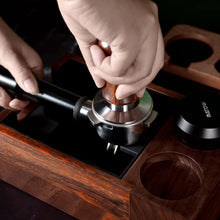 Load image into Gallery viewer, 53.3mm Espresso Hand Tamper, MATOW Calibrated Spring Loaded Coffee with Stainless Steel Ripple Base, Pro-barista 30lbs Espresso Tamper with Red Rosewood Handle Fits Breville 54mm Series Portafilter