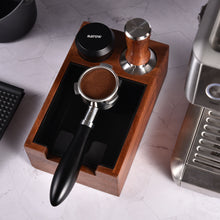 Load image into Gallery viewer, 53.3mm Espresso Hand Tamper, MATOW Calibrated Spring Loaded Coffee with Stainless Steel Ripple Base, Pro-barista 30lbs Espresso Tamper with Red Rosewood Handle Fits Breville 54mm Series Portafilter