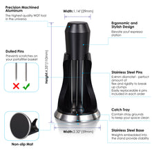 Load image into Gallery viewer, MATOW WDT Espresso Distribution Tool, 6 Prongs Coffee Needle Distribution Tool with Stand - Needle Espresso Distribution Stirrer - 0.4mm Thick Wires - Anodized Aluminum Handle and Stand