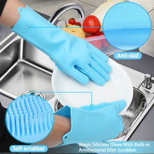 Load image into Gallery viewer, Magic Silicone Gloves with Cleaning Scrubber (Blue)
