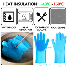 Load image into Gallery viewer, Magic Silicone Gloves with Cleaning Scrubber (Blue)
