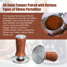 Load image into Gallery viewer, MATOW 58.5mm Espresso Hand Tamper, Dual Calibrated Spring Loaded Coffee with Stainless Steel Ripple Base, Pro-barista 30lbs Espresso Tamper with Red Rosewood Handle Fits 58mm Portafilter
