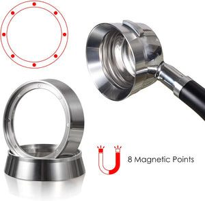 MATOW 58mm Magnetic Dosing Funnel V2, Stainless Steel Espresso Dosing Ring with 8 Magnets Compatible with All 58mm Portafilter