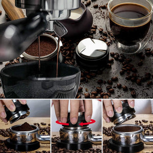 51mm Espresso Tamper & Distributor, MATOW Dual Head Coffee Leveler Fits 51mm Delonghi Portafilter, Adjustable Depth
