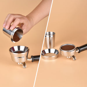 58mm Espresso Dosing Funnel, Stainless Steel Coffee Dosing Ring Compatible with 58mm or Larger Portafilter